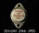 Does anyone have any data on this vintage power transistor ? - Delco_458-055.jpg (1/1)-delco_458-055-jpg